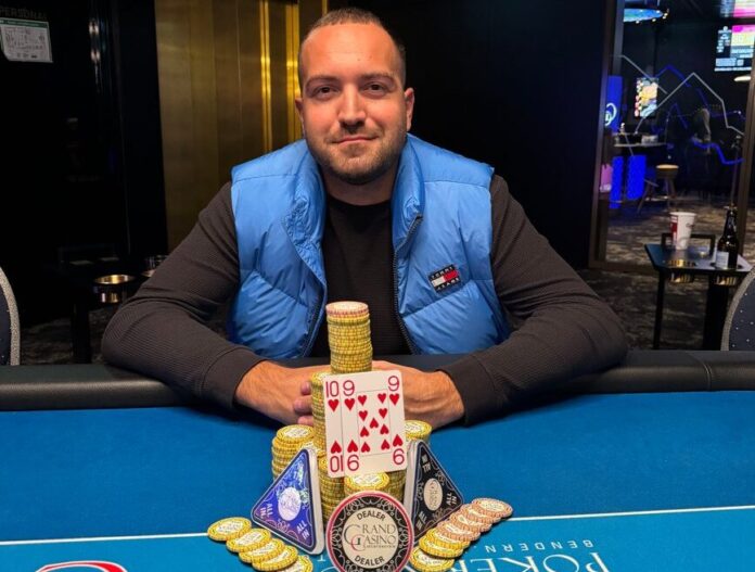 Gjemail Mataj nach seinem Sieg im Grand Casino Liechtenstein.