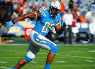 Antonio Gates auf dem Footballplatz.