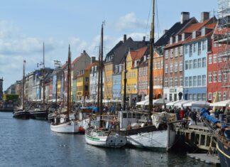 Häuser in Kopenhagen, Dänemark.