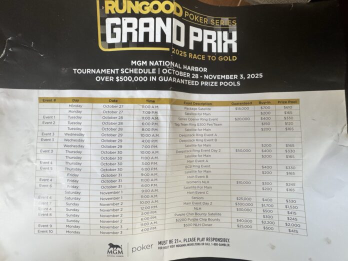 Flyer des Events im MGM National Harbour.