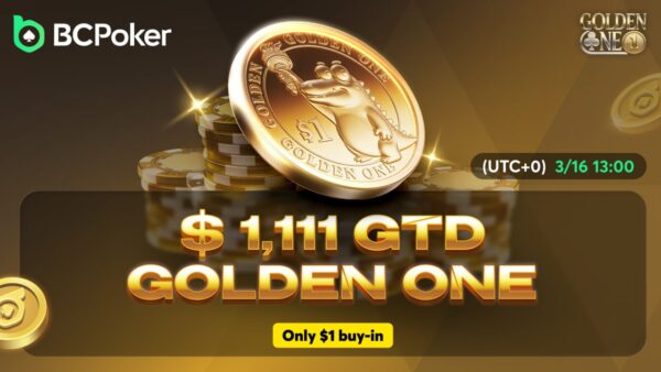BCPoker lockt mit $1.111 Golden One für nur $1!
