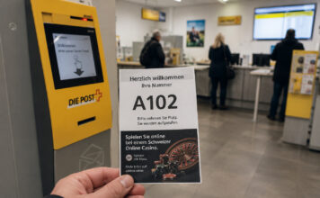 Casino-Werbung auf Wartezetteln: Schweizer Post löst neue Glücksspiel-Debatte aus Glücksspielwerbung Post