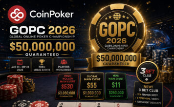 CoinPoker startet 50 Millionen Dollar Championship und neuen 3 Bet Club CoinPoker GOPC 2026