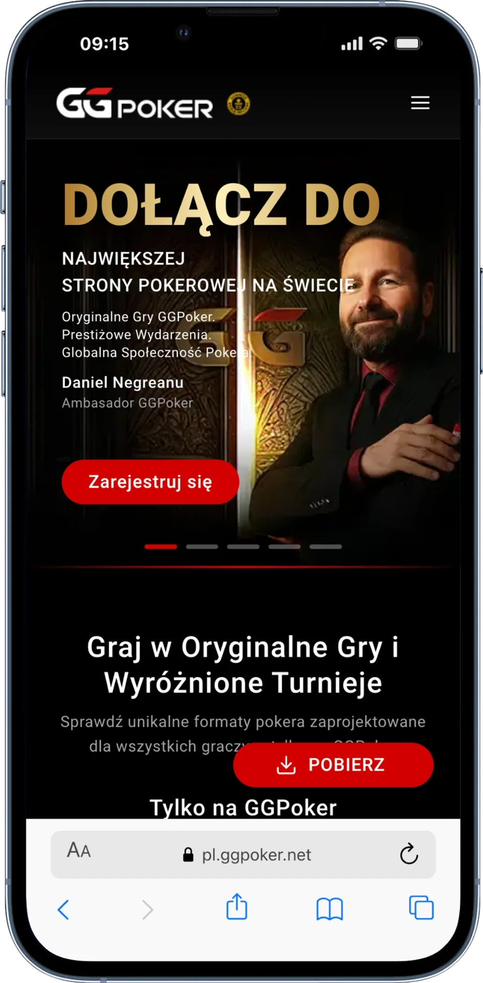 GGPoker, legalny poker online, strona główna poker roomu