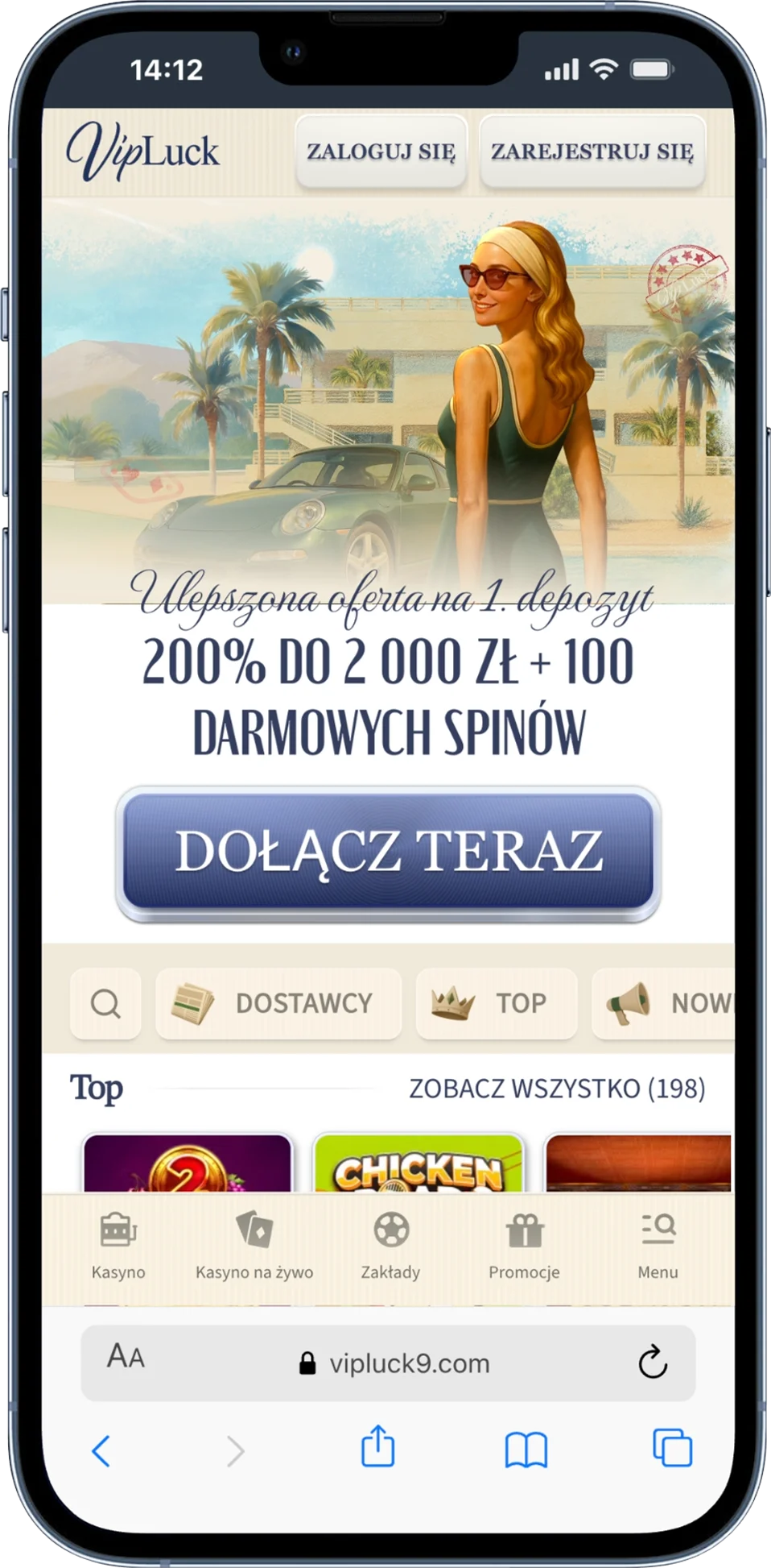 Vipluck - strona główna kasyna na prawdziwe pieniadze