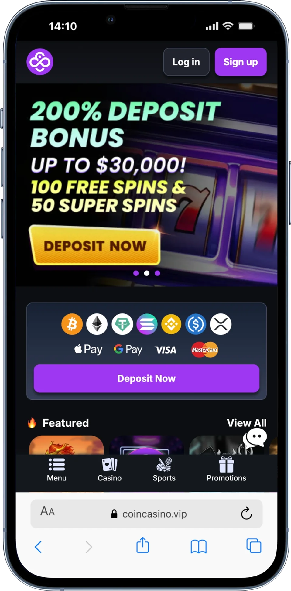 CoinCasino strona główna kasyna online