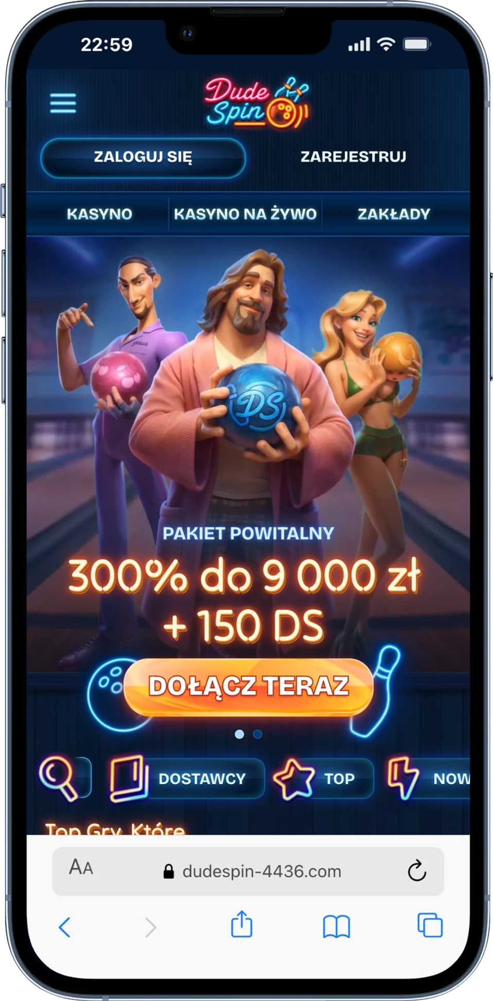 Najlepsze kasyna online: Dudespin storna główna operatora