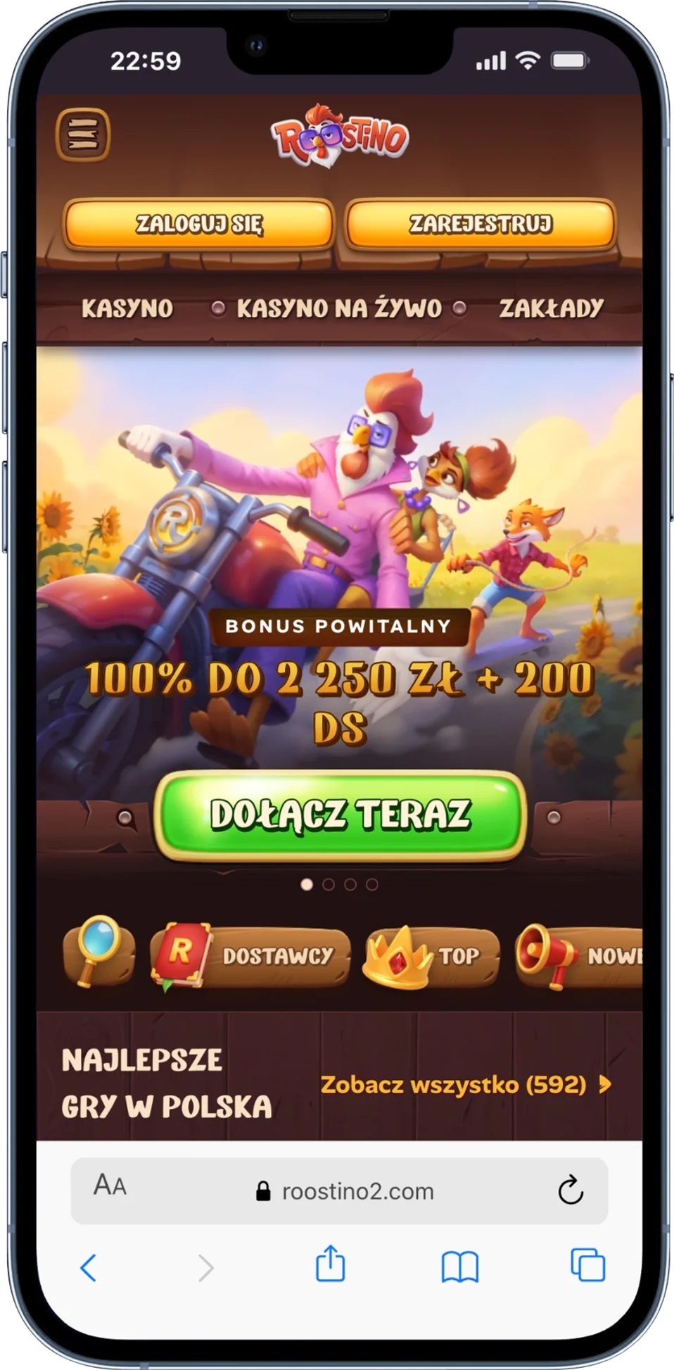 Najlepsze kasyno online: strona główna operatora Roostino