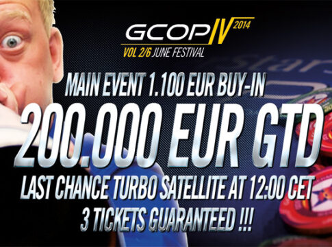 Erst 42 Entries im GCOP Main Event. 200.000 Euro garantiert. Heute um 15 Uhr Tag 1B.
