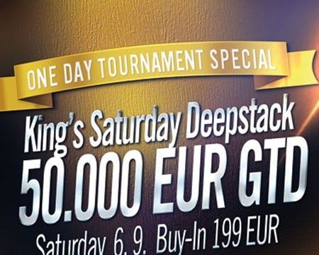 Über 80.000 Euro garantiert bei den One Day Tournaments im King’s Casino!