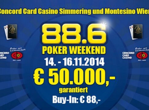 Montesino & CCC: 88.6 Poker Weekend garantiert €50.000