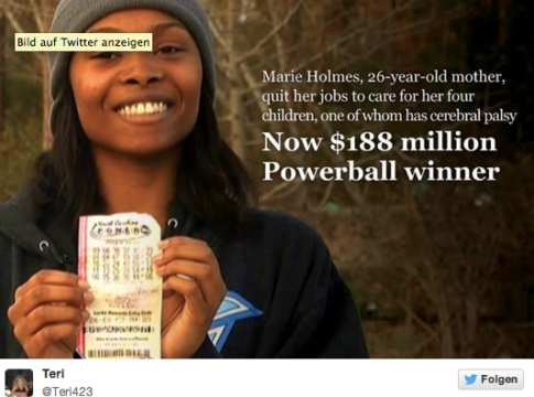 Lotto – 4-fache Mutter mit behindertem Kind gewinnt $188 Millionen Jackpot