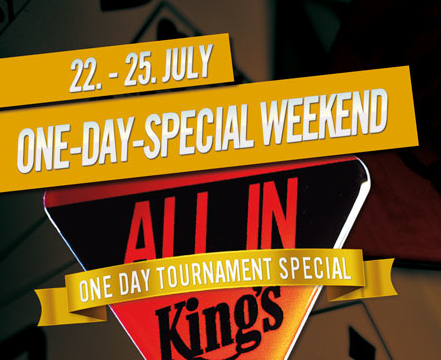 Mehr als €75.000 garantiert beim One-Day Special Weekend im King’s Casino