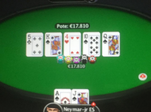 Neymar Jr. gewinnt €17.810 mit Royal Flush