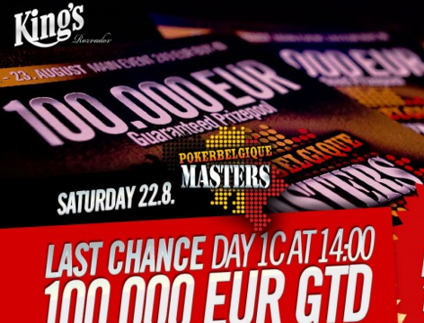 King’s Super Samstag – Letzte Chance auf €100.000 beim „Poker Belgique Masters“ Main-Event & €15.000 GTD beim Side-Event für €70