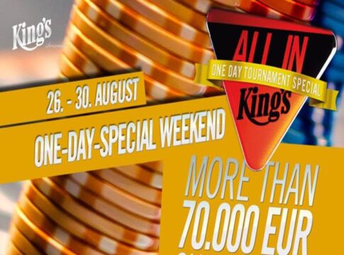 Über €70.000 garantiert beim „One-Day Tournament Special Weekend“ im King’s Casino