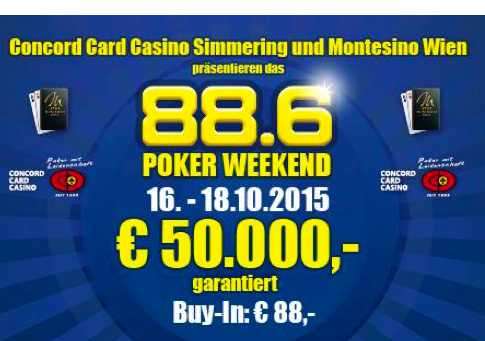 Beim 88.6 Poker Weekend sind € 50.000 garantiert