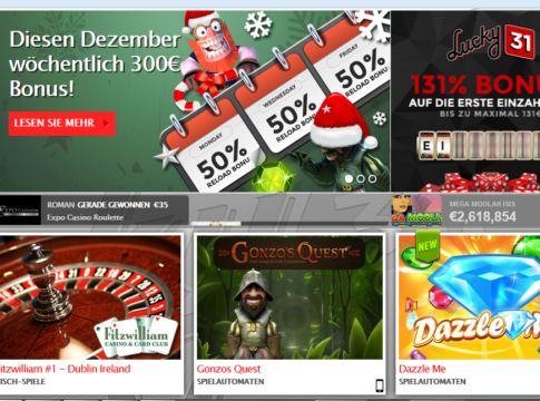 Nur noch bis 31. Dezember 2015! – Reload-Bonus bei Lucky31
