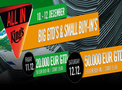 Für kleine Buy-Ins von €50 bis €150 gibt es vom 10.- 12. Dez über €80.000 im King’s zu gewinnen!