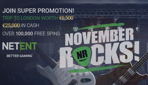November Rocks Promotion – €25.000 an Cash Preisen und über 100.000 FreeSpins