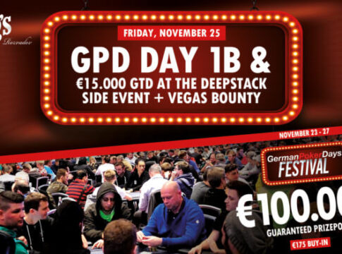 Nicolas Sievers holt Tag 1B beim German Poker Days Main Event