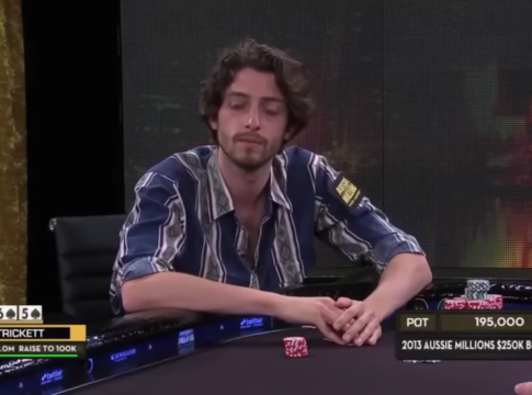 Igor Kurganov „drawing dead“ gegen Sam Tricketts Straight Flush