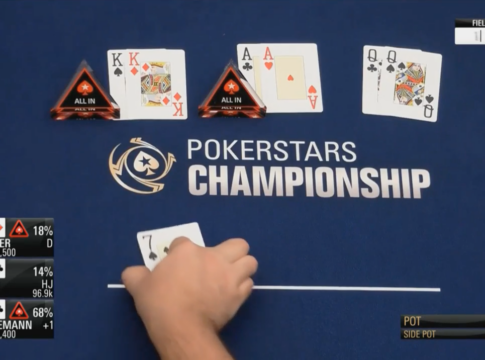 Heftige Starthand-Konstellation – Thomas Mühlemann mit AA vs KK vs QQ beim PSC Bahamas Main Event