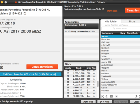 Riesen-Gelegenheit! partypoker German Powerfest Freeroll mit 10 garantierten Tickets für das $1 Million GTD am Sonntag!