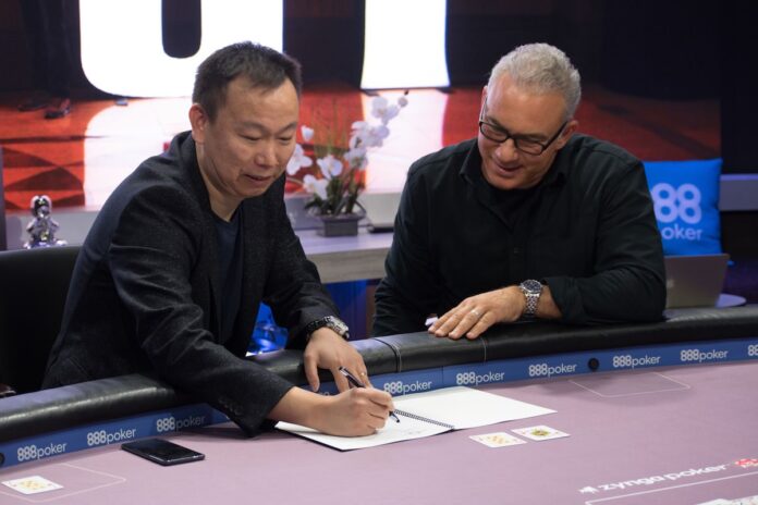 DOUPAI CEO Tim Chen and Poker Central President Joe Kakaty