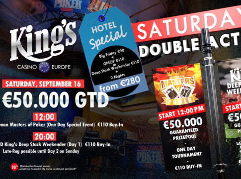 Doppelte Poker Action im King’s – Samstag gibt es 2 x €50.000 GTD für jeweils €110!