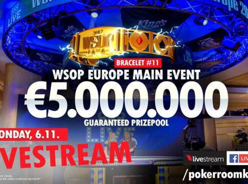 Ab 20:00 Uhr Livestream vom WSOP Europe Main Event Tag 2 aus dem King’s Rozvadov!