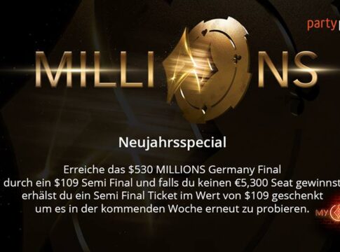 Neujahrsspecial für das MILLIONS Germany – partypoker schenkt euch ein $109 Semi Final Ticket
