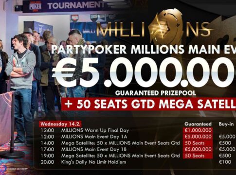 partypoker Millions Germany Main Event Start & 2 x 50 ME-Tickets im Mega Satellite