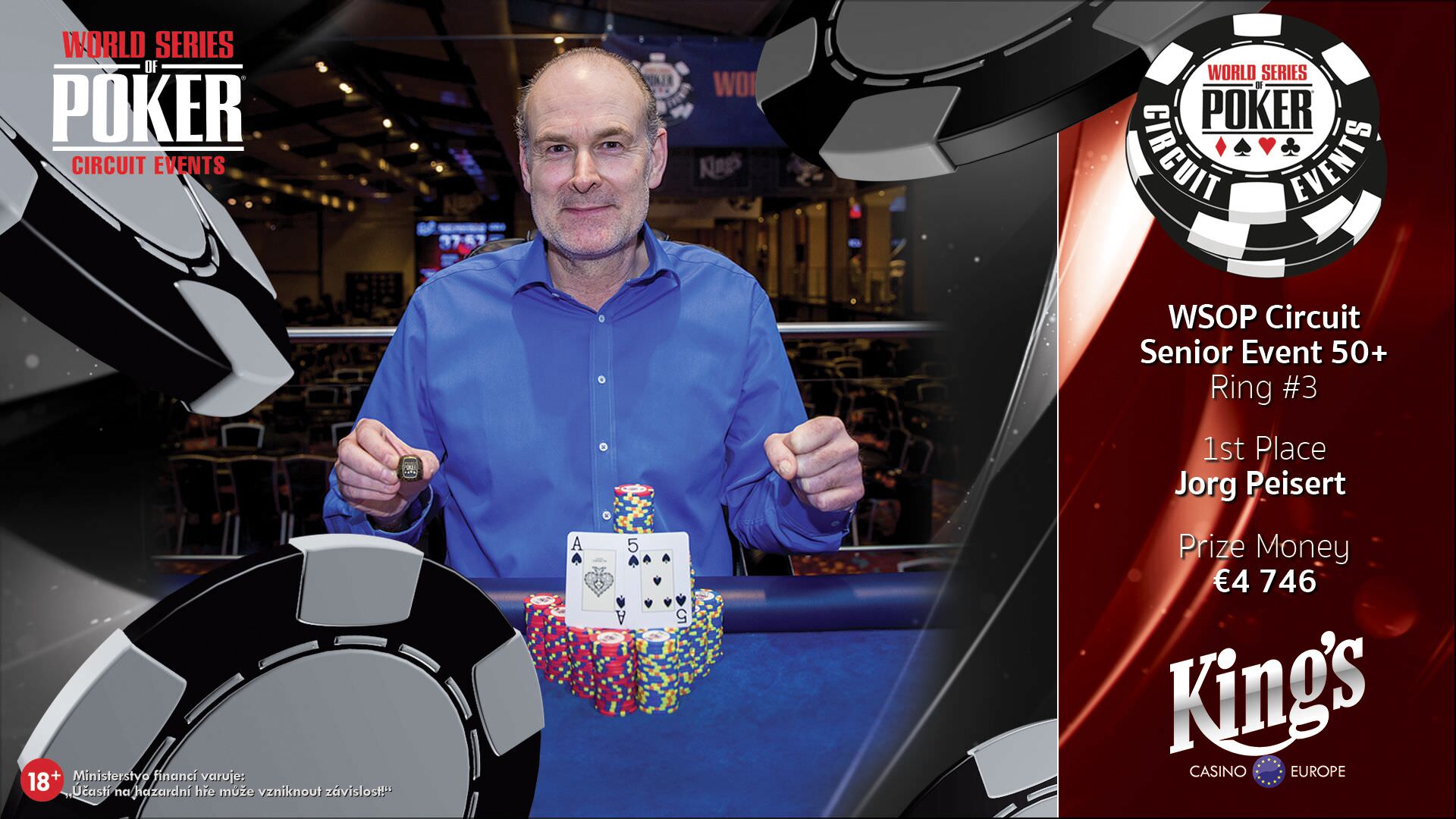 Jörg Peisert gewinnt das WSOP Circuit Seniors 50+ Hochgepokert