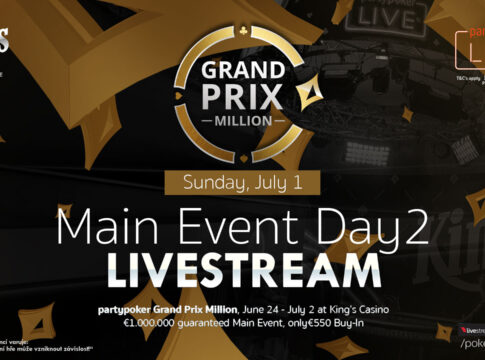 Am Sonntag ab 19:45Uhr gibt es den Livestream vom Tag 2 des partypoker Live Grand Prix  Million Main Event aus dem King’s!
