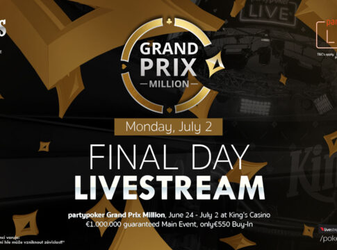 Am Montag ab ca. 13:30Uhr gibt es den Livestream vom Finale des partypoker Live Grand Prix Million aus dem King’s!