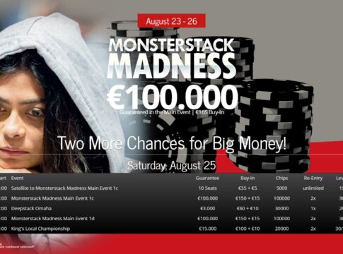 King’s Casino – Heute zwei weitere Starttage beim €100k GTD Monsterstack Madness Main Event