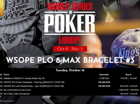WSOPE PLO 8-Max – Israelische Führung nach Tag 1A beim Omaha Event