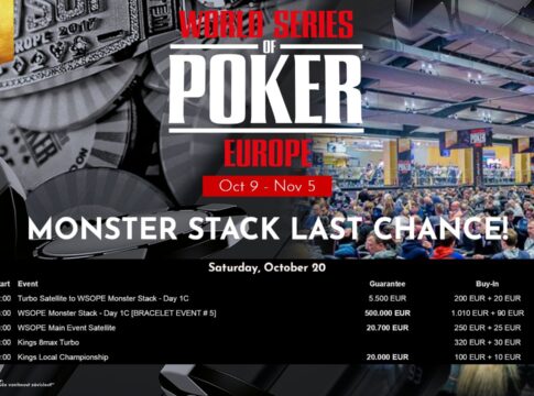 Israelische Doppelführung beim WSOPE Monster Stack, ab 15:00 Uhr Start von Tag 1c