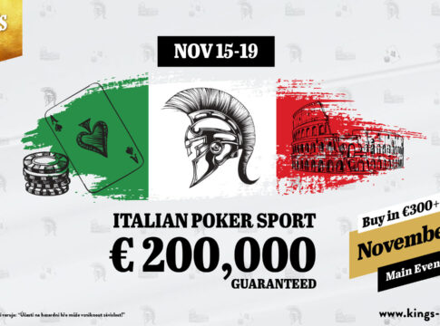 Ab Donnerstag stürmen die Italiener das King’s und feiern das „Italian Poker Sport Festival“ mit €245.000 GTD!