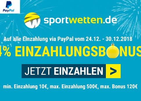 24% Weihnachtsbonus von Sportwetten.de bis zum 30. Dezember!