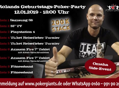 Die Poker Giants spielen erstmals für den besten Spieler 2019 einen Neuwagen aus – Samstag steigt Rolands Poker Party in Bremen!
