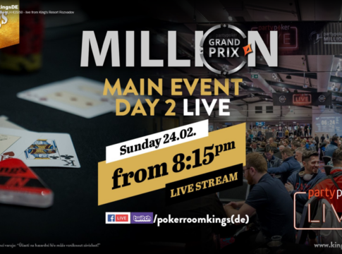 Am Sonntag gibt es ab 20:15 Uhr den Livestream vom Tag 2 der partypoker Grand Prix Million aus dem King’s!