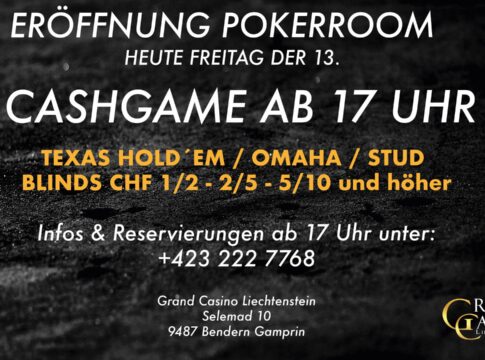 Eröffnung des Pokerroom im Grand Casino Lichtenstein!