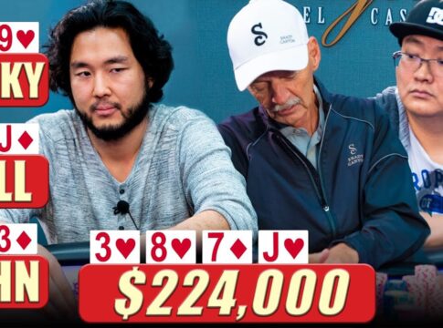 Live at the Bike – Flush vs Set vs Set in SUPER HIGH STAKES Poker!