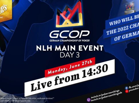 Montag ab 14:30 Uhr Livestream vom Tag 3 des €1.100 GCOP Main Events!