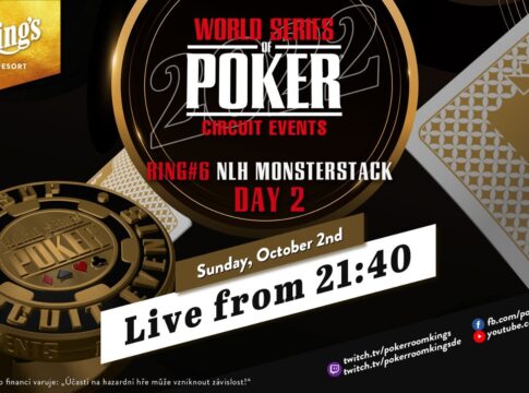 Sonntag ab 21:40 Uhr Livestream vom Tag 2 des €250 WSOPC Monsterstack Events!