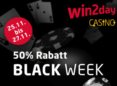 Auf win2day gibt es bei der Black Week 50 % Rabatt auf ausgewählte Turniere!