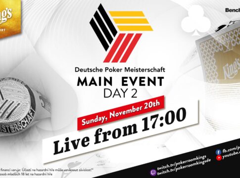 Sonntag ab 17:00 Uhr Tag 2 des €2.200 DPM Main Events aus dem King’s Resort!