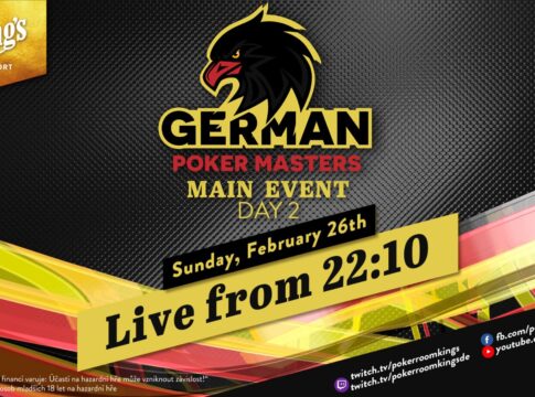Sonntag ab 22:10 Uhr – Tag 2 des €250 German Poker Masters Main Events aus dem King’s!